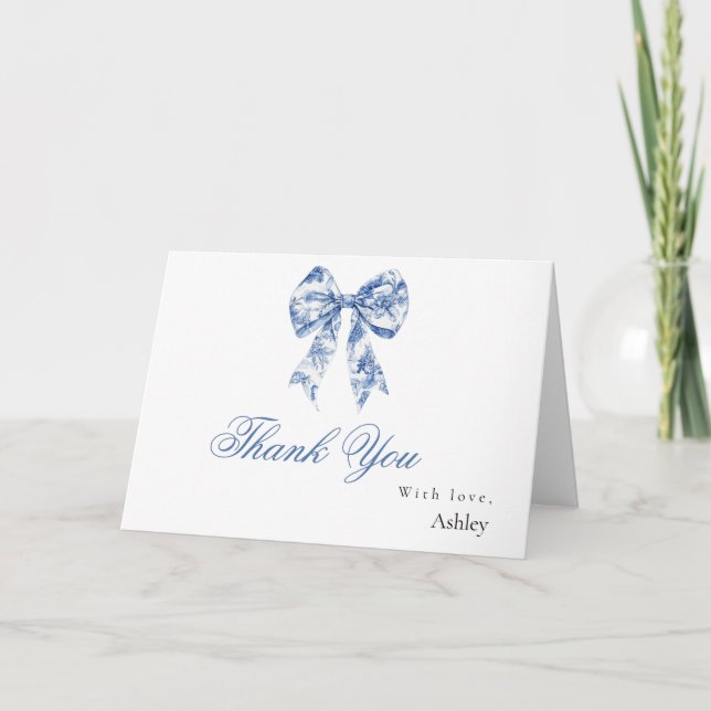Something Blue Before I Do Bridal Thank You Card (Front)