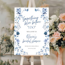 Something Blue Before I Do Chinoiserie Bridal Sign