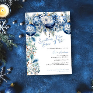 Something Blue Before I Do Christmas Bridal Shower Invitation