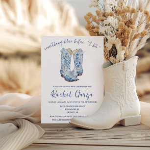 Something Blue before I Do! Cowboy  Bridal Shower Invitation