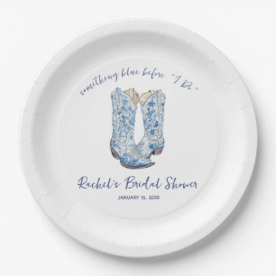 Something Blue before I Do! Cowboy Bridal Shower Paper Plates
