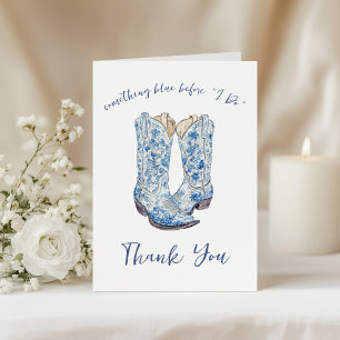 Something Blue before I Do! Cowboy Bridal Shower Thank You Card