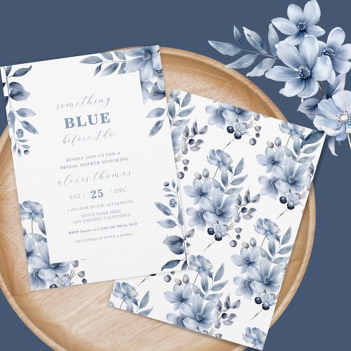 Something Blue Before I do Delicate Bridal Shower Invitation