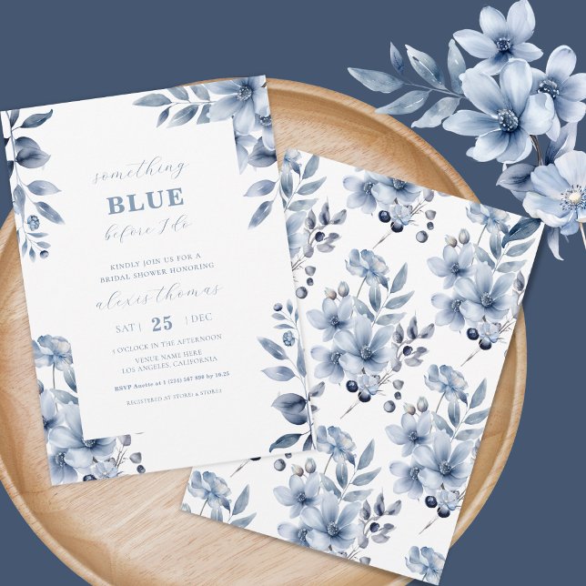 Something Blue Before I do Delicate Bridal Shower Invitation (Creator Uploaded)