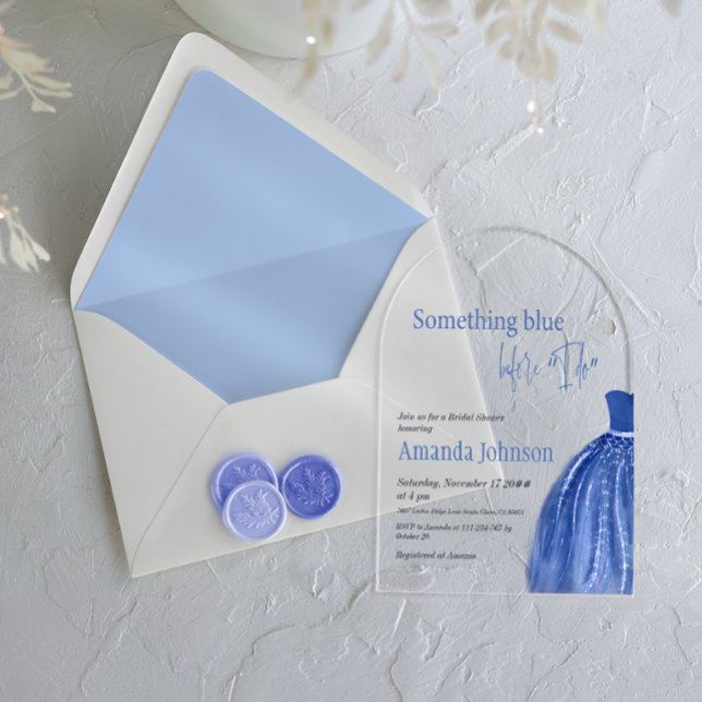 Something Blue Before I Do Dress Bridal Shower Acrylic Invitations (Creator Uploaded)
