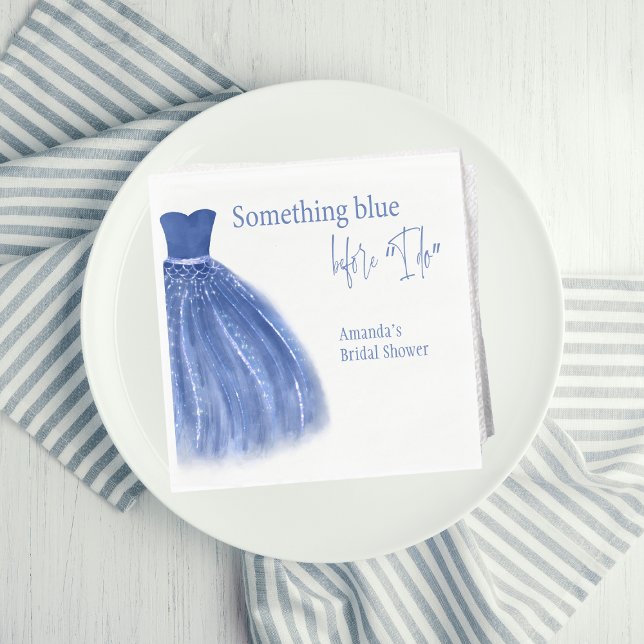 Something Blue Before I Do Dress Bridal Shower Napkins (Creator Uploaded)