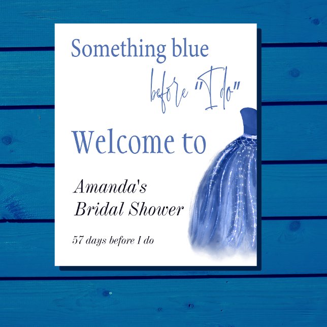 Something Blue Before I Do Dress Bridal Shower Poster (Creator Uploaded)