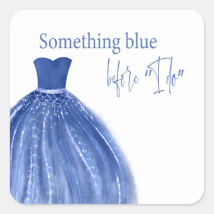 Something Blue Before I Do Dress Bridal Shower Square Sticker