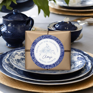 Something Blue Before I Do Elegant Bridal Shower Classic Round Sticker