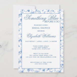 Something Blue Before I Do Elegant Bridal Shower Invitation