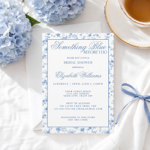Something Blue Before I Do Elegant Bridal Shower Invitation