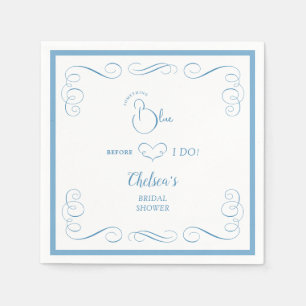 Something Blue Before I Do Elegant Bridal Shower Napkins