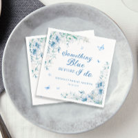 Something Blue Before I Do Elegant Bridal Shower Napkins