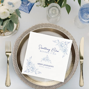 Something Blue Before I Do Elegant Bridal Shower Napkins