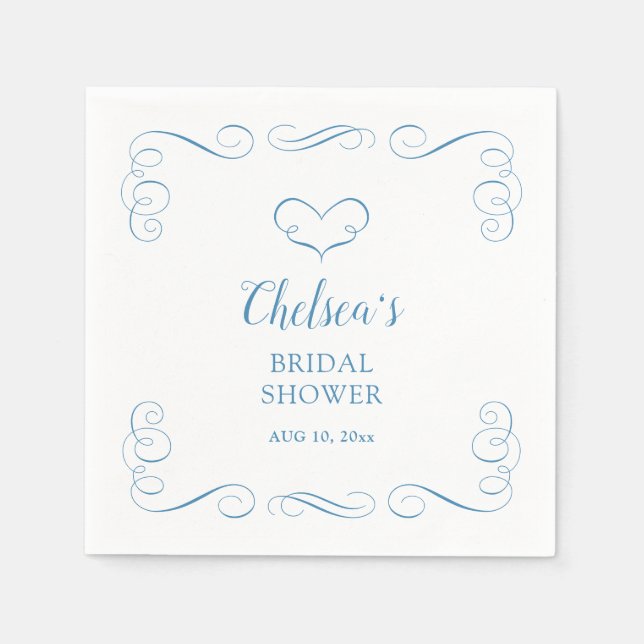 Something Blue Before I Do Elegant Bridal Shower  Napkins (Front)