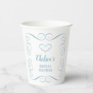 Something Blue Before I Do Elegant Bridal Shower Paper Cups