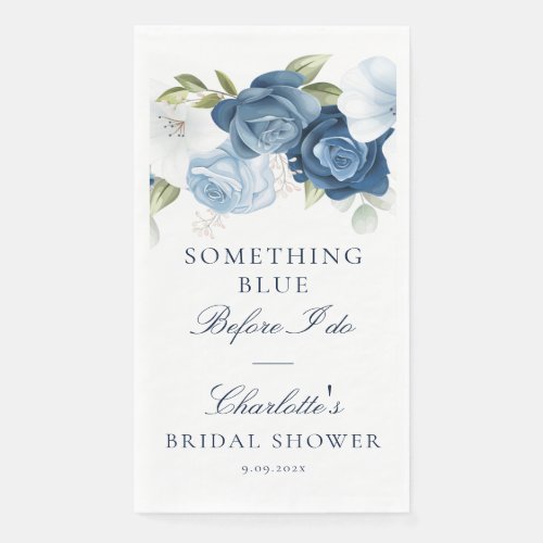 Something Blue Before I Do Elegant Bridal Shower Paper Guest Towels
