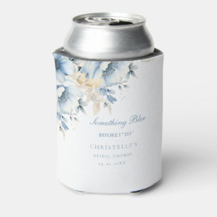 Something blue before i do floral Bridal shower Can Cooler