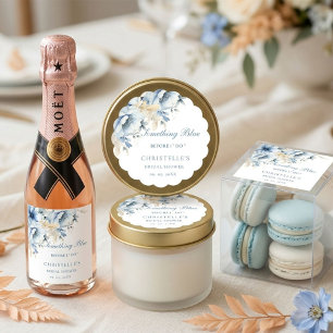 Something blue before i do floral Bridal shower Classic Round Sticker