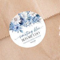 Something Blue Before I Do Floral Bridal Shower Classic Round Sticker