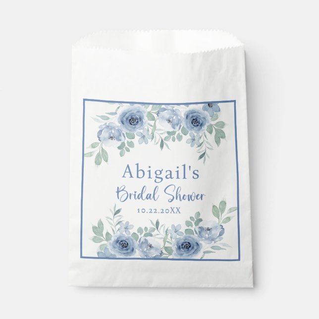 SOMETHING BLUE BEFORE I DO FLORAL BRIDAL SHOWER  FAVOR BAG (Front)