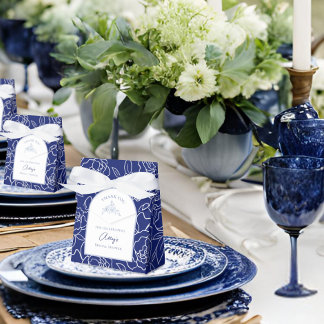 Something Blue Before I Do Floral Bridal Shower Favor Boxes