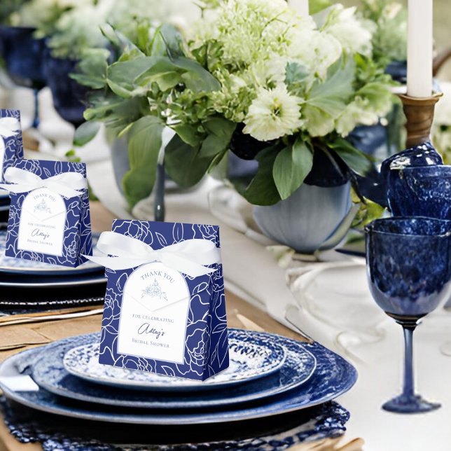 Something Blue Before I Do Floral Bridal Shower Favor Boxes (Creator Uploaded)