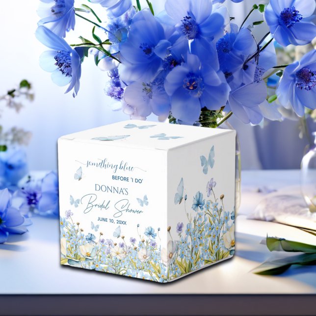 Something Blue before 'I do' Floral Bridal Shower Favor Boxes (Creator Uploaded)