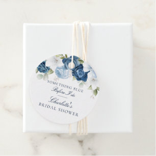 Something Blue Before I Do Floral Bridal Shower Favor Tags