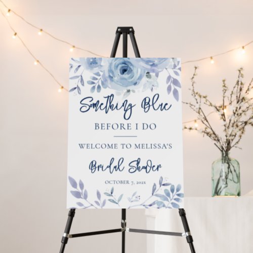 Something Blue Before I Do Floral Bridal Shower Foam Board