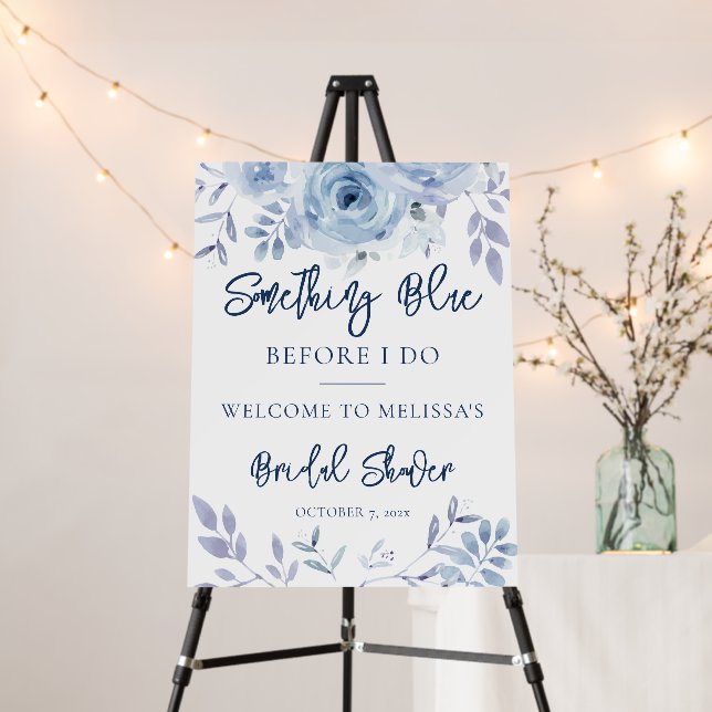 Something Blue Before I Do Floral Bridal Shower Foam Board (In Situ (Stand))