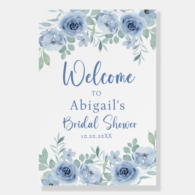 SOMETHING BLUE BEFORE I DO FLORAL BRIDAL SHOWER  FOAM BOARD (Front)