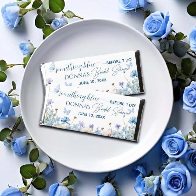 Something Blue before 'I do' Floral Bridal Shower Hershey Bar Favors (Creator Uploaded)