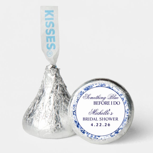 Something Blue Before I Do Floral Bridal Shower  Hershey®'s Kisses® (Front)