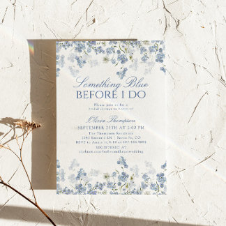 Something Blue Before I Do Floral Bridal Shower Invitation