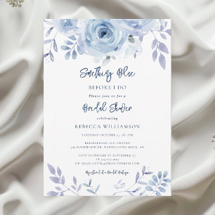 Something Blue Before I Do Floral Bridal Shower Invitation