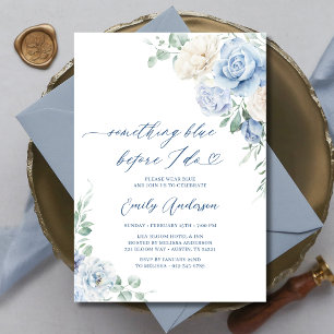 Something Blue Before I Do Floral Bridal Shower Invitation