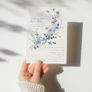 Something Blue Before I Do Floral Bridal Shower Invitation