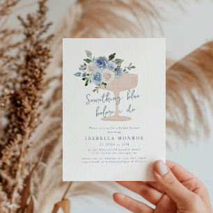 Something Blue Before I Do Floral Bridal Shower Invitation