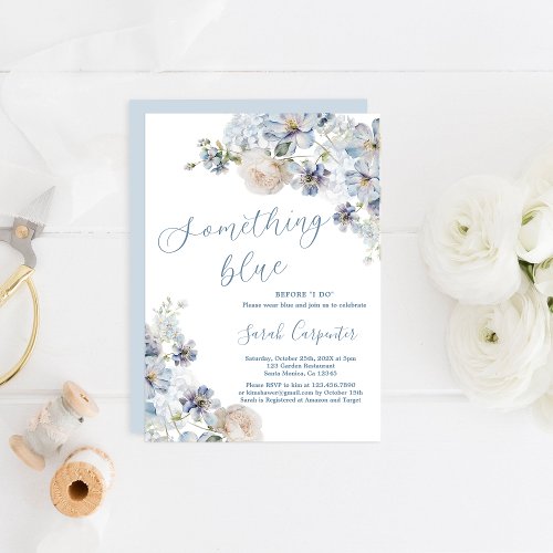 Something Blue Before I do Floral Bridal Shower  Invitation