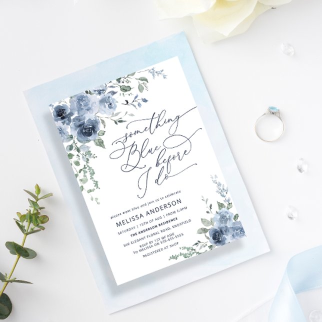 Something Blue Before I do Floral Bridal Shower Invitation (Creator Uploaded)
