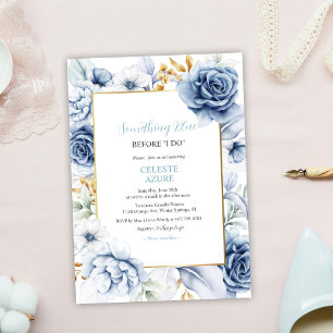 Something Blue Before I do Floral Bridal Shower Invitation