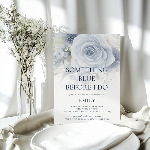 Something Blue Before I do Floral Bridal Shower Invitation