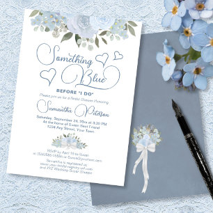 Something Blue Before I Do Floral Bridal Shower Invitation