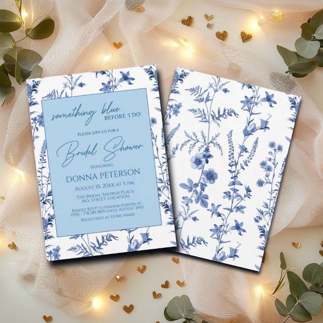 Something Blue before 'I do' Floral Bridal Shower Invitation (Creator Uploaded)