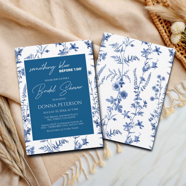 Something Blue before 'I do' Floral Bridal Shower Invitation (Creator Uploaded)