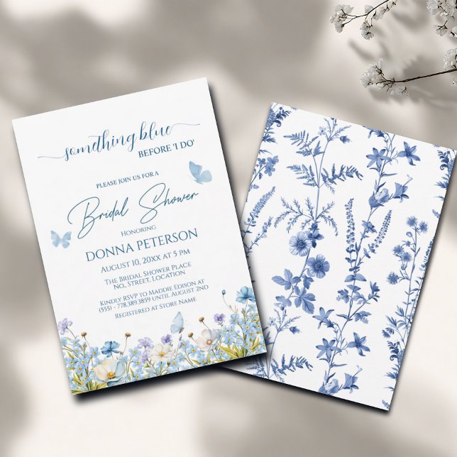 Something Blue before 'I do' Floral Bridal Shower Invitation (Creator Uploaded)
