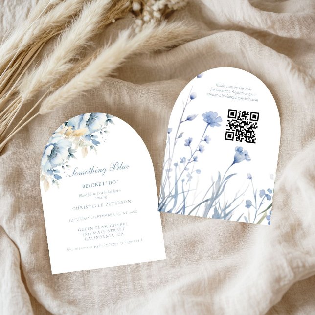 Something blue before i do floral Bridal shower Invitation (Creator Uploaded)