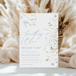 Something Blue Before I Do Floral Bridal Shower Invitation