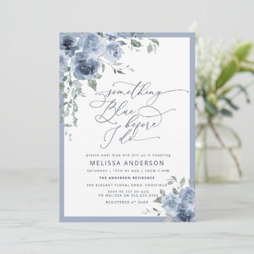 Something Blue Before I do Floral Bridal Shower Invitation | Zazzle